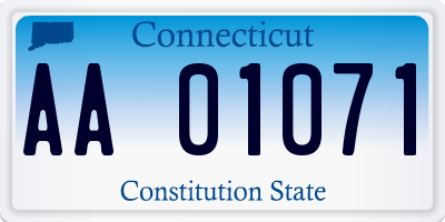 CT license plate AA01071