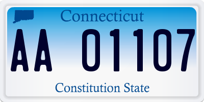 CT license plate AA01107
