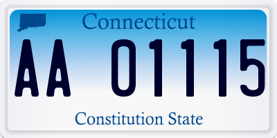 CT license plate AA01115