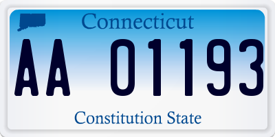 CT license plate AA01193