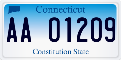 CT license plate AA01209