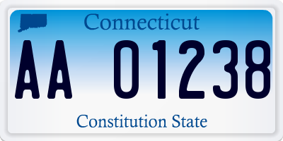 CT license plate AA01238