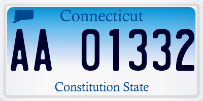CT license plate AA01332