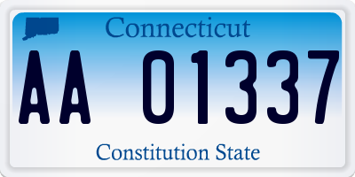 CT license plate AA01337