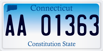 CT license plate AA01363