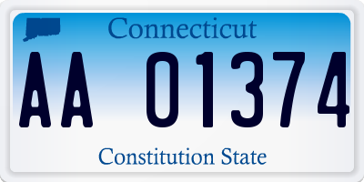 CT license plate AA01374