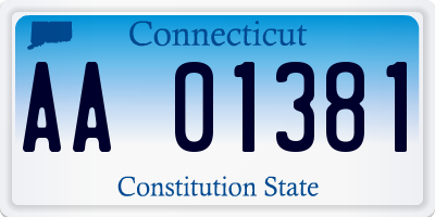 CT license plate AA01381