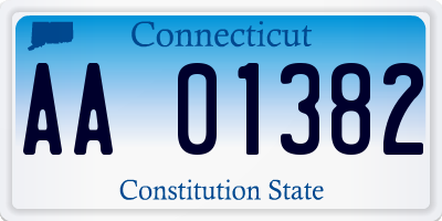 CT license plate AA01382