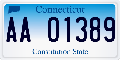 CT license plate AA01389