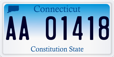 CT license plate AA01418