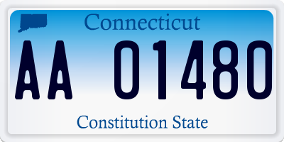 CT license plate AA01480
