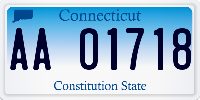 CT license plate AA01718