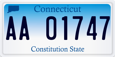 CT license plate AA01747
