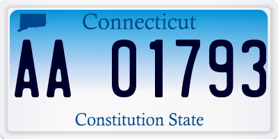 CT license plate AA01793