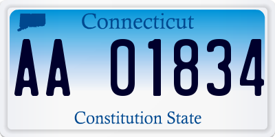 CT license plate AA01834