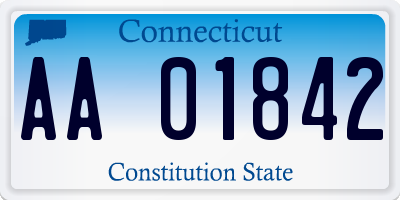 CT license plate AA01842