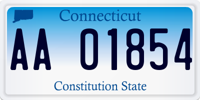 CT license plate AA01854