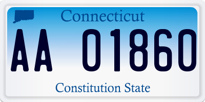 CT license plate AA01860