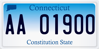 CT license plate AA01900