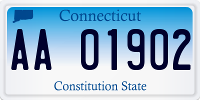 CT license plate AA01902