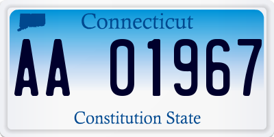 CT license plate AA01967