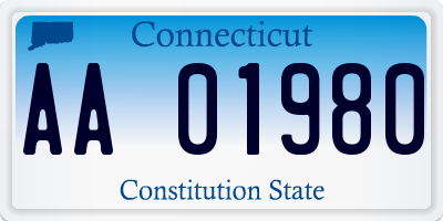 CT license plate AA01980