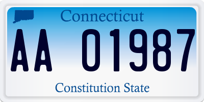 CT license plate AA01987