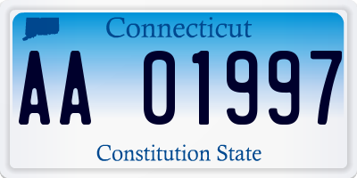 CT license plate AA01997