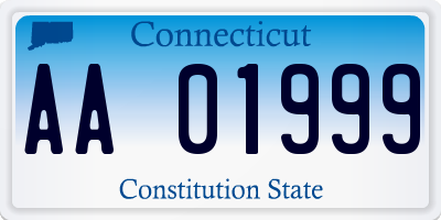 CT license plate AA01999