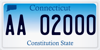 CT license plate AA02000