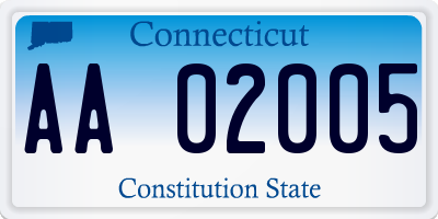 CT license plate AA02005