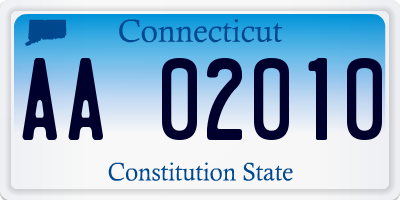 CT license plate AA02010
