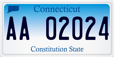 CT license plate AA02024