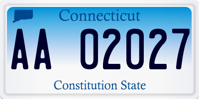 CT license plate AA02027