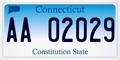 CT license plate AA02029