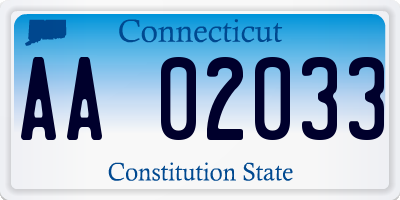 CT license plate AA02033