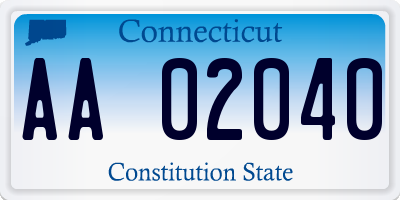 CT license plate AA02040