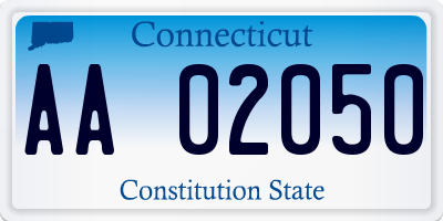 CT license plate AA02050