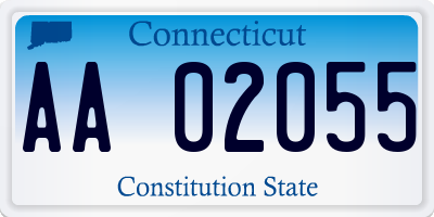 CT license plate AA02055