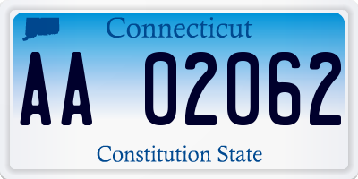 CT license plate AA02062