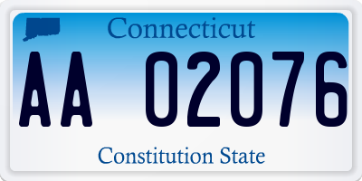 CT license plate AA02076