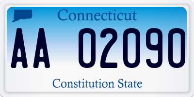 CT license plate AA02090