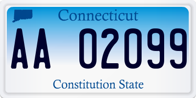 CT license plate AA02099