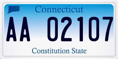 CT license plate AA02107