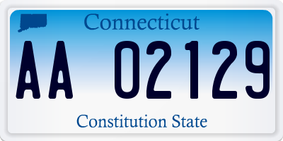 CT license plate AA02129