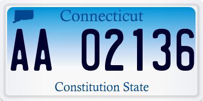 CT license plate AA02136