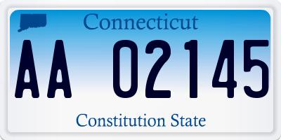CT license plate AA02145