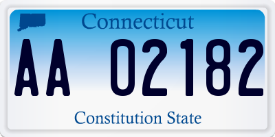 CT license plate AA02182