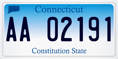 CT license plate AA02191