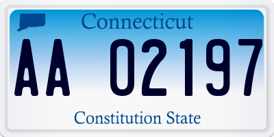 CT license plate AA02197